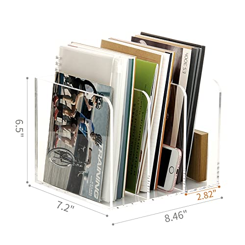 Magazine Holder, Clear Acrylic Magazine Rack, File Organizer for Office Desk, Book Organizer,-One-Piece-3 Vertical spaces,1 pack (B5)…… - style: 3 slots-B5