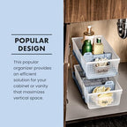 madesmart Two-Tier Bathroom Cabinet Organizer, Sliding Drawer Storage for Bottles, Sponges & Cleaning Supplies, Blue - color: Blue