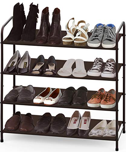 Simple Houseware 4-Tier Shoe Rack Storage Organizer, Bronze - color: Bronze, size: 4-Tier