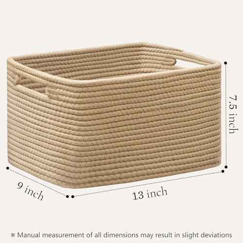 UBBCARE 4 Pack Storage Baskets for Shelves, Baskets for Organizing, Cube Shelf Storage Bin with Handles, Woven Storage Basket, 13"L x 9"W x 7.5"H, Brown - color: Brown, size: 4 Pack-13"(L)×9"(W)x7.5"(H)