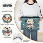 Custom Storage Basket with Name, Personalized Storage Bins with Zipper Lid, Foldable Fabric Storage Box Large capacity with Handle Dalmatian - color: Option 12