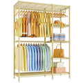 Ulif F2 Clothes Rack, 5 Tiers Heavy Duty Garment Rack for Bedroom, Freestanding Adjustable Closet Storage Organizer, 46.1" W x 15.4" D x 78.3" H, Load 630lbs, Upgraded Gold - color: Gold