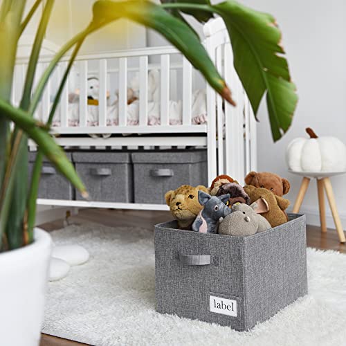 GRANNY SAYS Closet Organizers and Storage, Fabric Storage bins with Label Holder, Shelf Baskets for Organizing Bedroom, Decorative Storage Containers for Wardrobe, Dark Gray, Large, 3-Pack - color: Dark Gray, size: Large