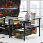 Simple Houseware Stackable Under Sink Cabinet Sliding Basket Organizer Drawer, Black - color: Black