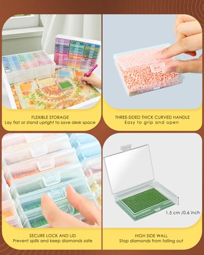 YBUTVY Diamond Art Trays with Lids, 30PCS Diamond Painting Trays with Lids ＆ Diamond Painting Storage, Diamond Painting Accessories for Diamond Art Beads (1 Pack) - size: 1 pack (30pcs)