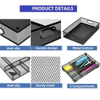 2 Pack Desk Drawer Organizer, Metal Mesh Drawer Organizer Tray for Office Home Supplies