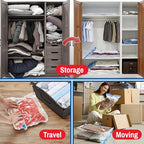 6 Pack Jumbo Vacuum Storage Bags for Comforters, Blankets & Clothes – Vacuum Sealed Compression Bags with Hand Pump – Space Saver Storage Bags for Bedding, Moving, Travel & Organization - size: 6 Jumbo Bags