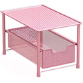 Simple Houseware Stackable Under Sink Cabinet Sliding Basket Organizer Drawer, Pink - color: Pink