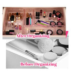 25pcs Pink Plastic Drawer Organizer Set, Clear Stackable Drawer Organizer,Kitchen Drawers Dividers for Bathroom, Office, Kitchen Cabinets and Dressing Tables