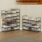 Shoe Rack - 4-Tier Shoe Organizer with Adjustable Shelf Height, Sturdy Shoe Storage Shelf, Perfect for Front Door Entrance, Closet & Entryway, Easy to Assemble, DIY Layering Options (M - 4 Tier) - size: 4 Tiers