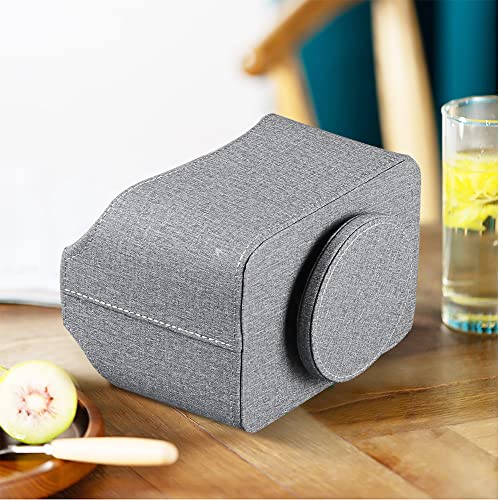 Fanousy 360° Rotating Remote Control Holder, PU Leather TV Remote Caddy Organizer Basket Storage Box with 5 Compartments for Pen, Pencil, Art Supplies, Makeup Brush, Office Desk Table Accessories - color: Grey cloth