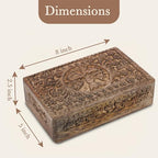 Ajuny Wooden Jewelry Box Tree of Life Carvings Travel Trinket Holder Storage Case Handmade Treasure Box Keepsake 8x5 Inch Multipurpose Organizer Unique Gifts for Men & Women - style: Center Small Tree