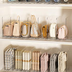 JOYZAN Stackable Purse Organizer for Closet, Adjustable Closet Purse Organizer, Clear Acrylic Shelf Dividers, Detachable Handbag Storage Separator Dividers for Home, Office - 2 Pack - size: 2 Pack