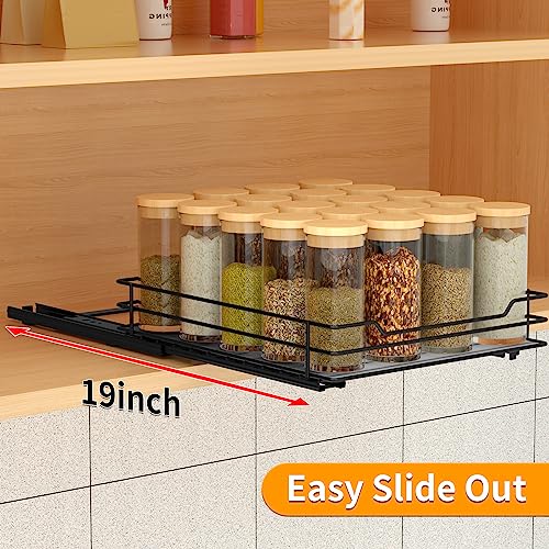BOIVSHI Pull Out Spice Rack Organizer for Cabinet, Heavy Duty Slide Out Spice Rack Organizer for Kitchen Cabinets and Pantry, Fits Spices, Sauces, Canned Food (8.5''Wx10.5''Dx2.5''H) - size: 1 Tier,8.5''Wx10.5''Dx2.5''Hspices rack,