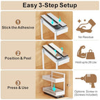 iSPECLE 2 Pack Pull Out Spice Rack - Rotate Peel and Stick No-Drill Vertical Spice Rack Organizer for Cabinet Easy Access Spices, Adjust Height for 4oz to 8oz Spice Jars, Fits Small Pantry Cabinet - color: 2-Pack White