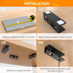 2 Pack Under Desk Laptop Mount with Anti-Scratch Felt Board, Holder Tray, Durable Shelf for Keyboard Storage - size: 6pcs-2 Pack