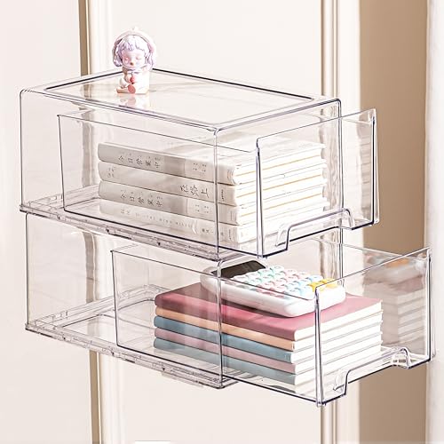 clear Drawer-Type Plastic Storage Box Bins Organizer，Family First Aid Kits Medicine cabinet Box Organizer,Closet ，Shelf，Ointments, Adhesive Bandages，Cosmetics,Office Items (clear, 2L Extra Large) - size: 2XL