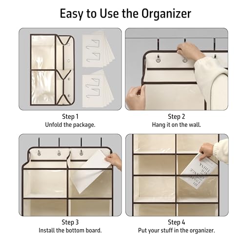 Giraffe Creation Over Door Hanging Organizer with 10 Large Capacity Pockets, Ideal Storage for Closet, Bathroom, Nursery, Bedroom, Dorm, Toys, Cosmetics, and Baby Essentials, White - color: Double White