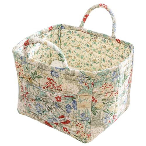 Floral Fabric Storage Basket Car Interior Storage Basket Underwear Sundries Laundry Baskets Supplies Home Organizer Bag (style 10) - color: style 10