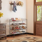 SUFAUY 2-Tier 33" Wide Shoe Rack, Closet Metal Shoe Rack Organizer Heavy Duty, Stackable, Black - color: Black, size: 2 Tier