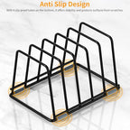 Cutting Board Organizer Kitchen Organizer Rack for Cutting Board, Bakeware, and Cookie Sheet, 5-Slot Heavy-Duty Steel Cookware Holder,Rust-Resistant with Anti-Slip Feet (2, Small) - size: Small（2PCS）