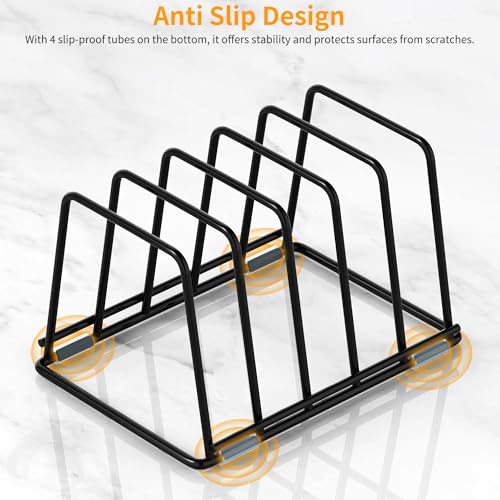 Cutting Board Organizer Kitchen Organizer Rack for Cutting Board, Bakeware, and Cookie Sheet, 5-Slot Heavy-Duty Steel Cookware Holder,Rust-Resistant with Anti-Slip Feet (2, Small) - size: Small（2PCS）