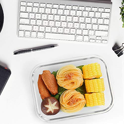 [5-Packs, 36 Oz.] Glass Meal Prep Containers with Locking Lids Glass Food Containers,Airtight Lunch Container,Microwave, Oven, Freezer and Dishwasher (4.5 Cup, Green) - color: Green
