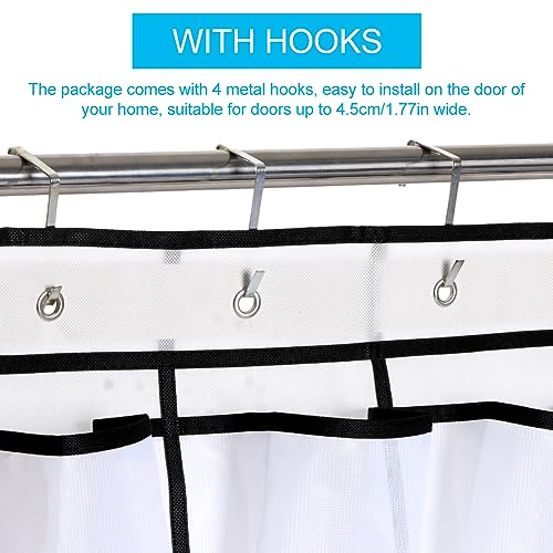 Pocket Shoe Organizer,28 Pocket Door Shoe Organizer Hanging Shoe Organizer Shoe Rack for Closet Pantry Shoe Holder for Men Sneakers, Women High Heeled Shoes, flip flops(White,size:68.5x20.88inch)