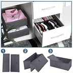 homyfort Dresser Drawer Organizer, Foldable Cloth Storage Box Closet Cube Basket Bins Containers Divider with Drawers for Underwear, Bras, Socks, Ties, Scarves, Set of 6, Grey - style: 6pack Solid Grey