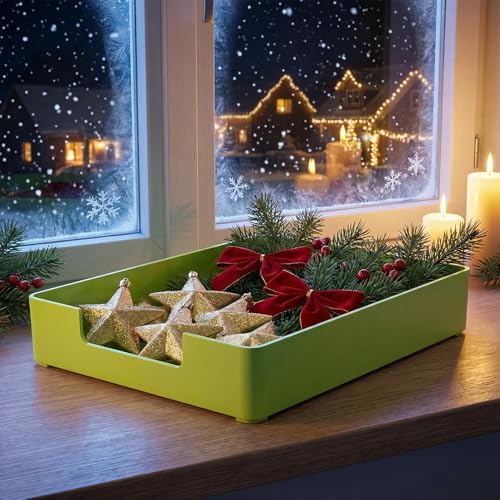 Letter-Size Tray, Desk Drawer Organizer, A4 Plastic Paper Tray for Office, School, Home Storage, and Storage Containers for Gift Wrap, and Crafts (Green) - color: Green