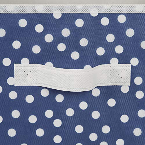 DII Non Woven Polyester Storage Bin, Polka Dot, French Blue & White, Small Set of 4 - color: French Blue & White, size: Small Set of 4, 11x11x11" Cube