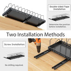 DTUQYX Pull-out Pots and Pans Organizer Under Cabinet - 1 Pack Expandable Pot and Pan Organizer Rack with 12 Adjustable Dividers for Pot, Cutting Board, Dishes, Lid, Baking Tray