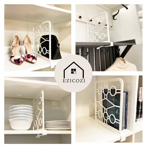 Premium Set of 6 Shelf Dividers - Closet Organizer for Clutter-Free Spaces with Easy-Clip Attachment - Ideal for Kitchen, Bathroom, Office, and Laundry Room Shelves