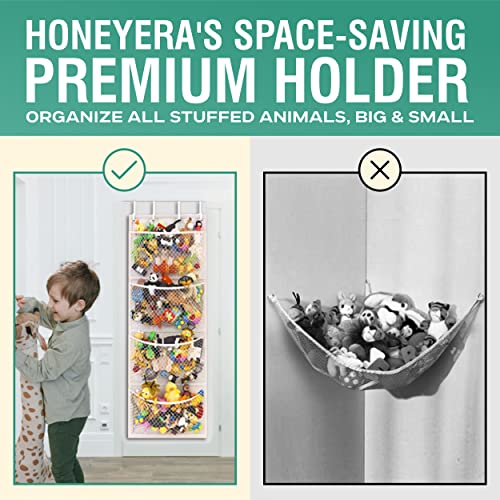 Honeyera The Original Storage for Stuffed Animals, Over Door Organizer for Stuffies, Baby Accessories, Toy Plush organizer, Breathable Hanging Storage Pockets Big Girls Toddler Large Bag (rainbow) - color: Rainbow