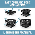 CleverMade Collapsible Milk Crate 25L (6.6 Gal) 3 Pack, 50 lb Capacity Heavy Duty Folding Crate – Stackable Storage Crates with File Rails, Plastic Collapsible Crates - Obsidian - color: Obsidian, size: 3 Pack