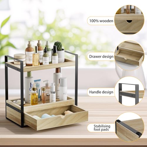 Boulphia 2-Tier Bathroom Organizer (Brown - New) - color: Brown - New
