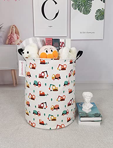 QUEENLALA Large Storage Basket,Laundry Hamper/Bathroom/Home Decor/Collapsible Round Storage Bin,Boys and Girls Hamper/Boxes/Clothing(Round-Excavator) - color: Round-Excavator