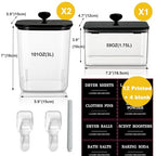 3 Pack Laundry Pods Container Plastic Dryer Sheet Container for Powder Laundry Detergent, Dryer Sheet Holder with Black Lid, Clear Laundry Containers for Laundry Beads Scent Booster - color: 3 Pack