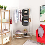 MAX Houser 5 Tier Shelf Hanging Closet Organizer, Cloth Hanging Shelf with 2 Sturdy Hooks for Storage, Foldable (Grey-D2) - color: Grey-d2