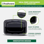 Freshware Meal Prep Containers [150 Pack] 1 Compartment with Lids, Food Storage Containers, Bento Box, BPA Free, Stackable, Microwave/Dishwasher/Freezer Safe (24 oz) - size: 24OZ-150PK