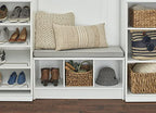 ClosetMaid 1631 Cubeicals 3-Cube Storage Bench, White with Gray Cushion - color: White With Gray Cushion
