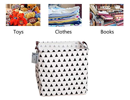 Square Canvas Toy Storage Bins Basket with Handle Collapsible Toy Organizer for Nursery Storage, Kid's Toy & Laundry, Gift Basket (Triangle) - color: Triangle