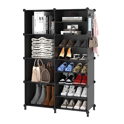 AWTATOS Closet Organizer, 8 Cube Closet Organizers and Storage, Closet Storage Shelves, Clothes Storage Organizers for Closet Bedroom Living Room Office Black - color: Black