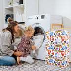 Odonata Slim Laundry Hamper Handles Collapsible Laundry Basket Thin Dirty Clothes Basket Narrow Laundry Bag Foldable Dirty Hamper 48L (Animal) - color: Animal