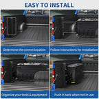oEdRo Truck Bed Storage Tool Box Fits 2015-2026 Ford F150 Driver Side + Passenger Side, 180 Degree Rotation Rear Tool Boxs with Lockable Lid & Password Padlock, Black Waterproof Wheel Well Storage - size: Driver Side + Passenger Side