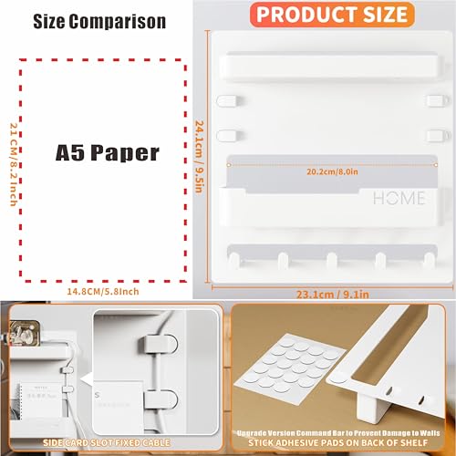 SUOXING Bedside Wall Organizer for Bedroom,Rv,Small Rooms,Nightstand and Bedside Wall Shelf for Earphone,Glasses,Remote Control,Phone Charging Shelf,Dorm Decor for College Girls and Teen Girl,White - color: White