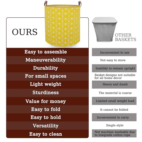 Waterproof Laundry Hamper Collapsible Laundry Basket Leather Handle Laundry Bag Large Clothes Storage Toy Organization for Bathroom Bedroom Laundryroom College Dorms (Nursery Bins Boxes-002) - color: Nursery Bins Boxes-002