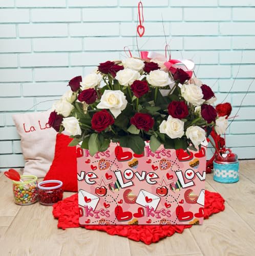 NTAOHAMPER Mothers Day Gifts Love Letter Fabric Storage Basket Empty with Handles, Books Box, Baby Shower Baptism Lovely Storage24L(Love Letter) - color: Love Letter