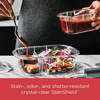Rubbermaid Brilliance Meal Prep Containers, 2-Compartment Food Storage Containers, 2.85 Cup, 5-Pack, BPA-Free, Clear/Grey - size: 2.85 cup (10-Piece)