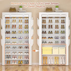 OYREL Shoe Rack 10Tier Large Capacity 50-56Pairs Beautiful Tall Shoe Shelf Free Standing Storage Cabinet Entryway Closet - size: 10Tier White